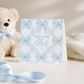 Handpainted Welcome Baby Blue Bows Enclosure Card