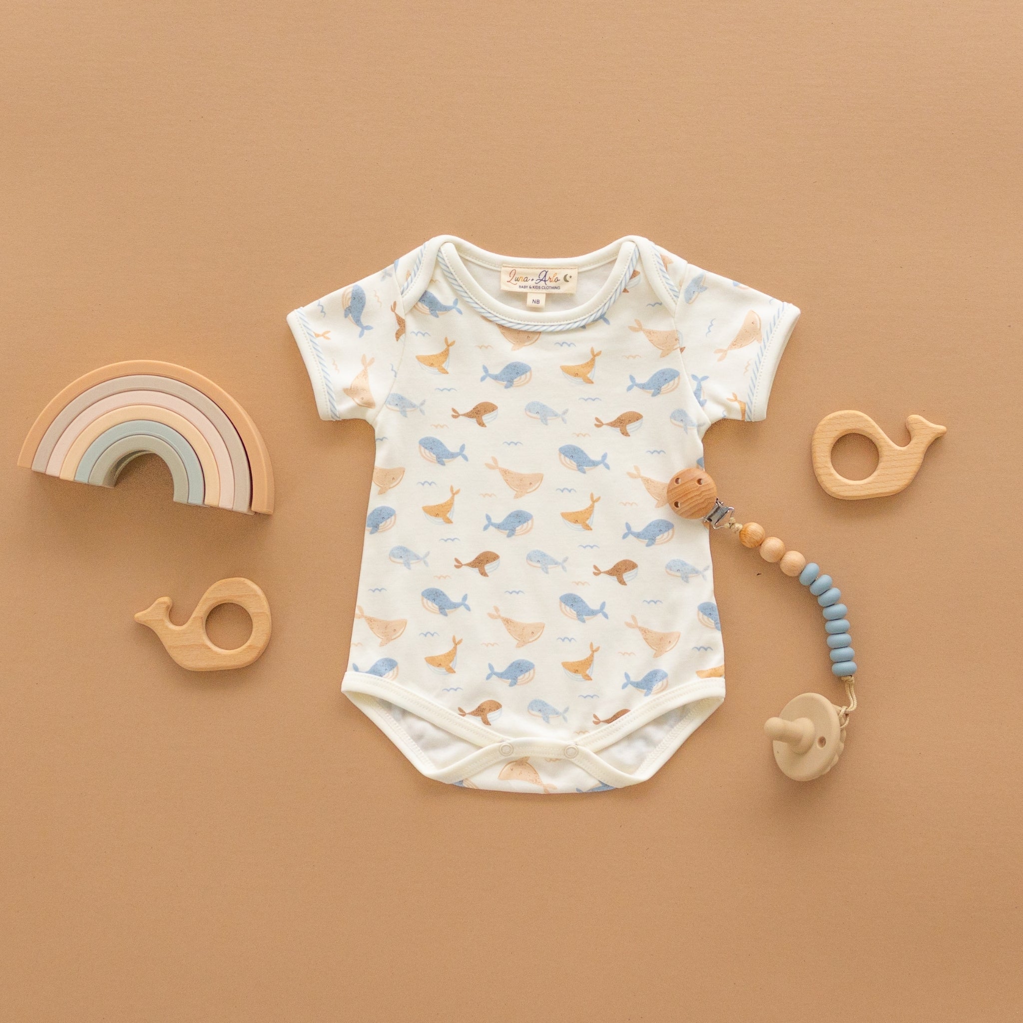 Whale Tales Lap Bodysuit - Ivory - Magnolia BabyBodysuit