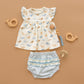 Whale Tales Ruffle Diaper Cover Set - Ivory - Magnolia BabyDiaper Cover