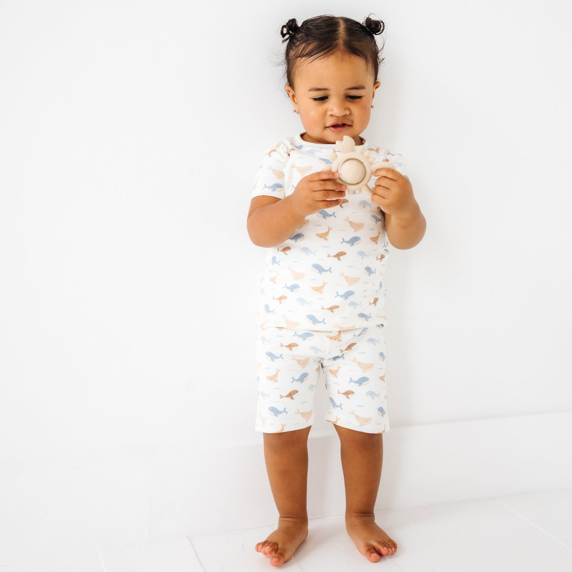 Whale Tales Short Pajamas - Ivory - Magnolia BabyShort Pajamas