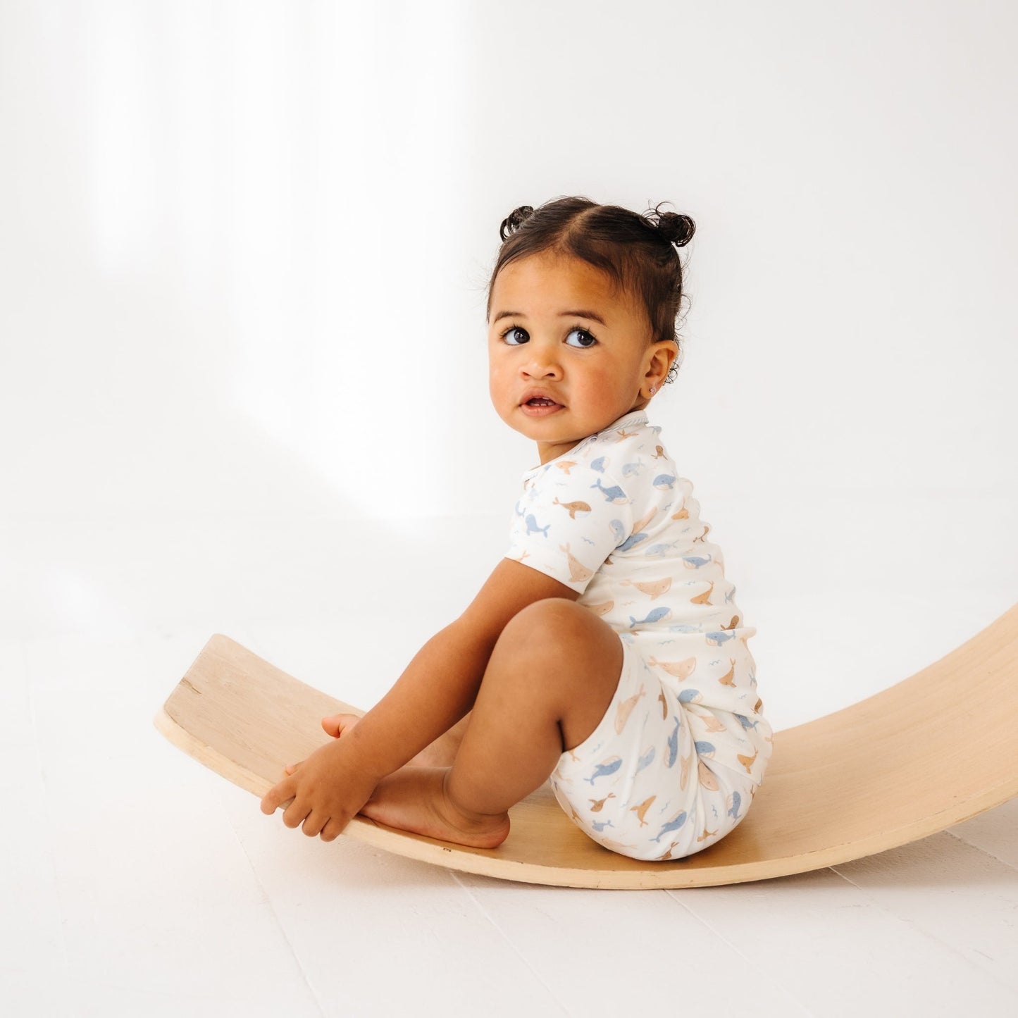 Whale Tales Short Pajamas - Ivory - Magnolia BabyShort Pajamas