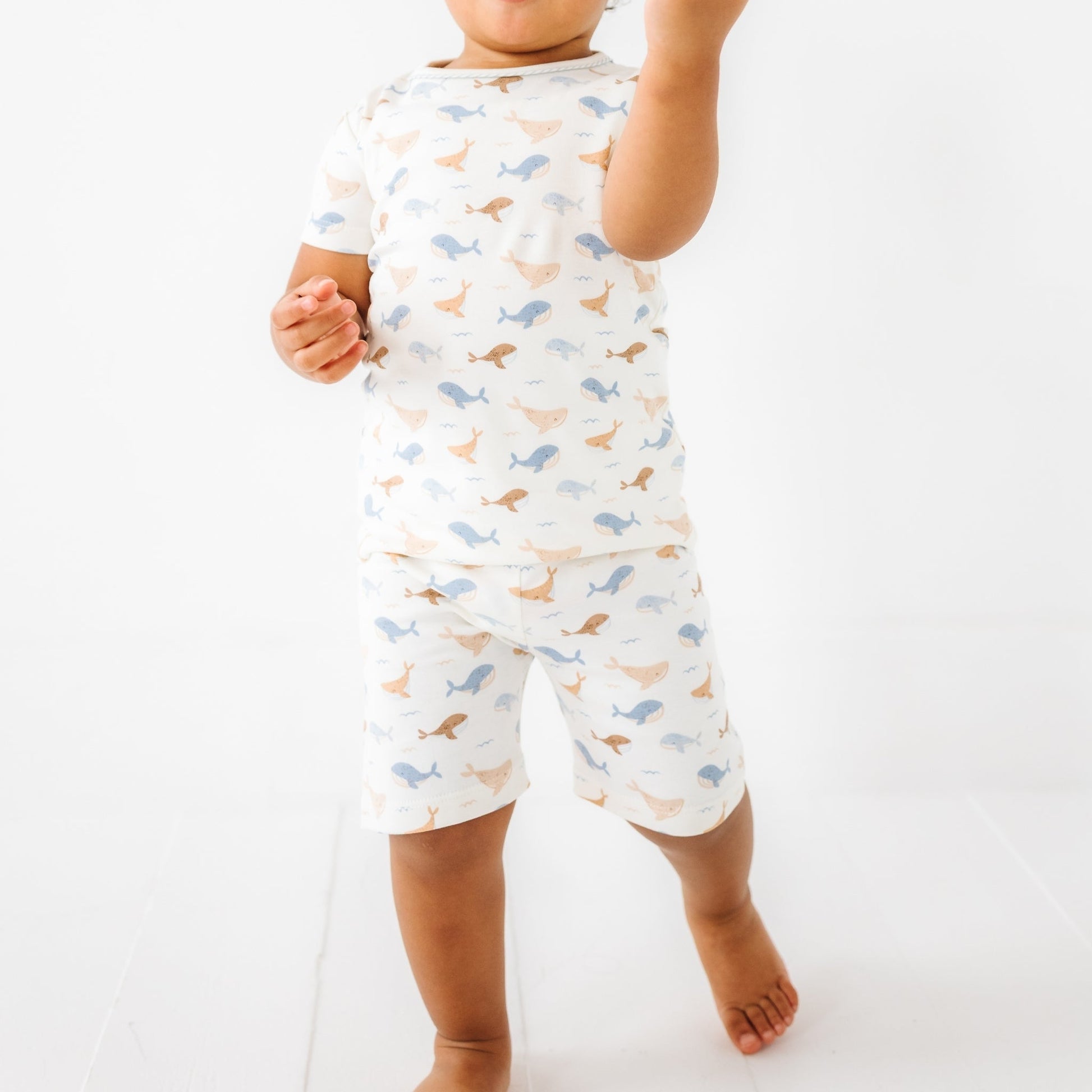 Whale Tales Short Pajamas - Ivory - Magnolia BabyShort Pajamas