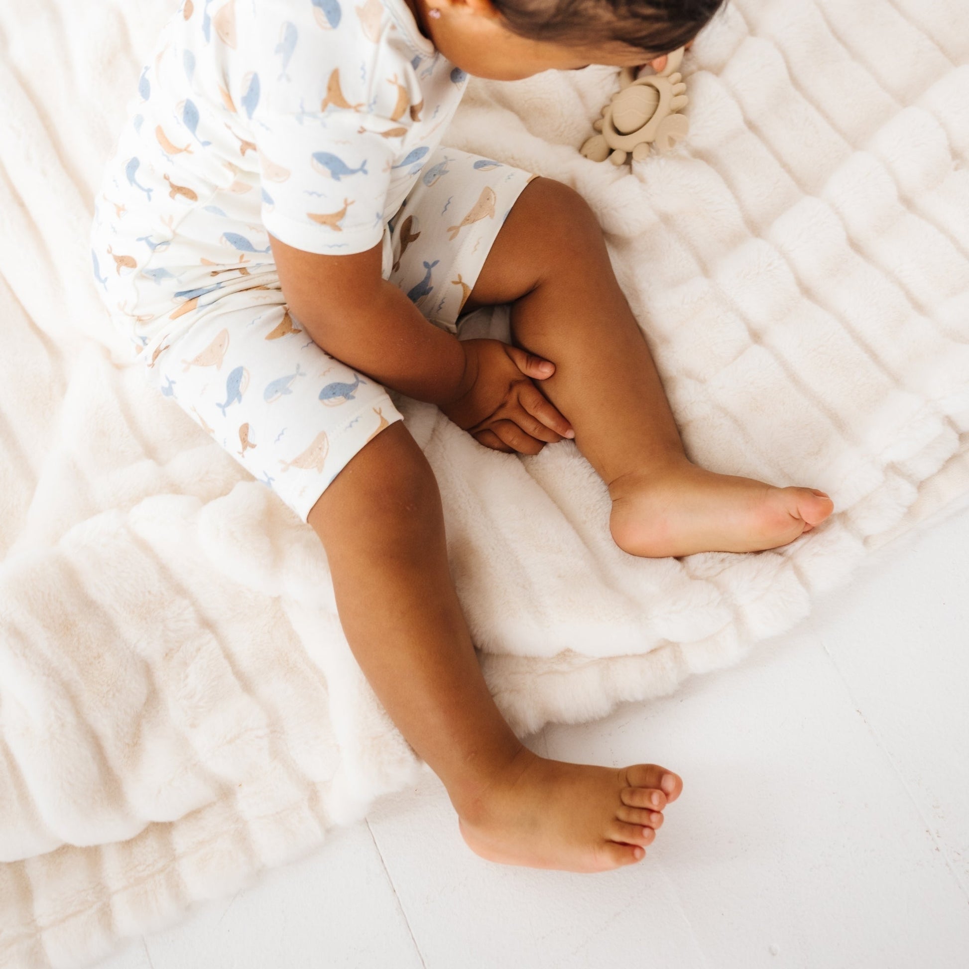 Whale Tales Short Pajamas - Ivory - Magnolia BabyShort Pajamas