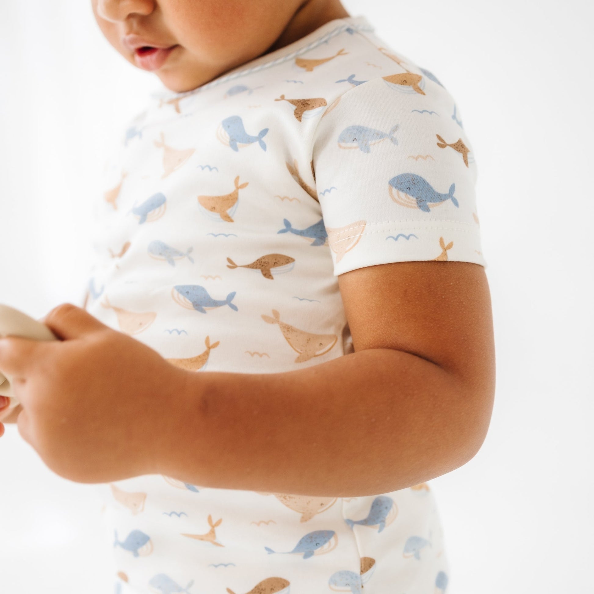 Whale Tales Short Pajamas - Ivory - Magnolia BabyShort Pajamas