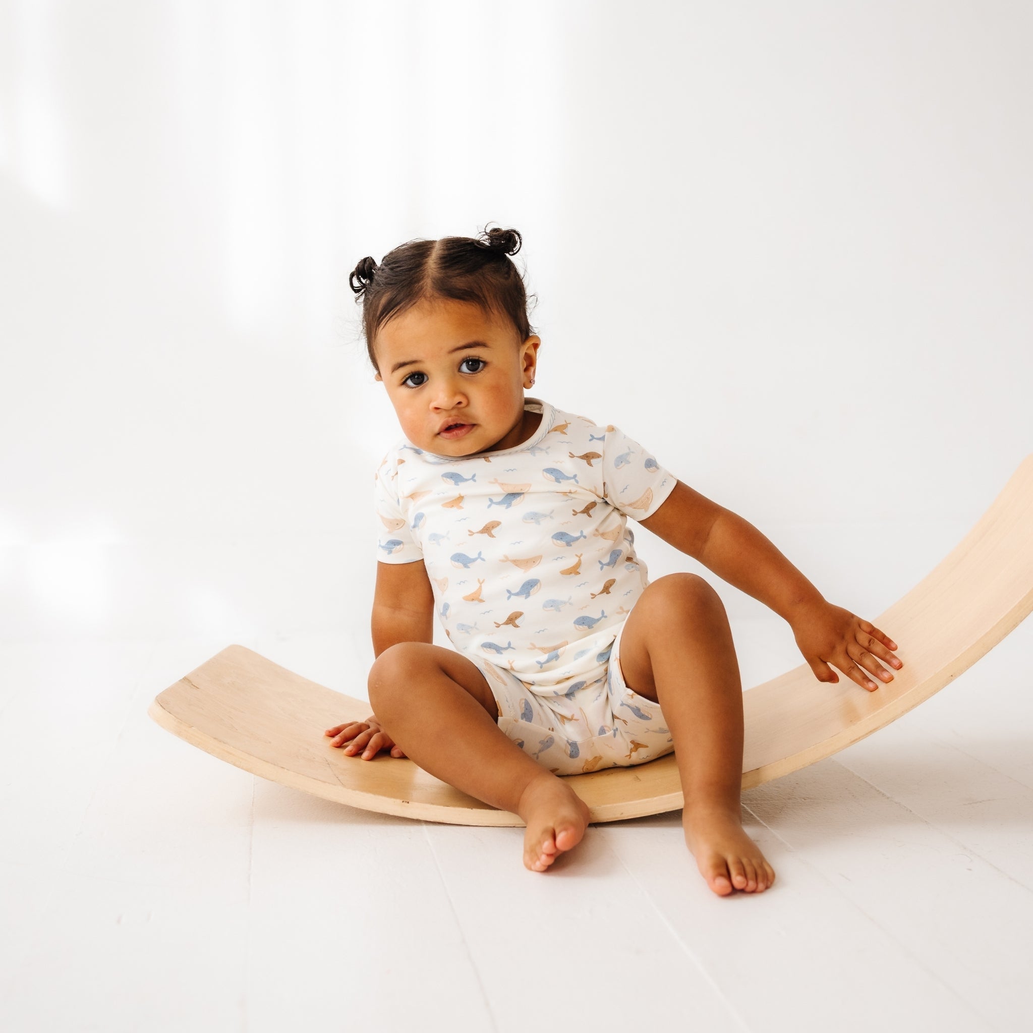 Whale Tales Short Pajamas - Ivory - Magnolia BabyShort Pajamas