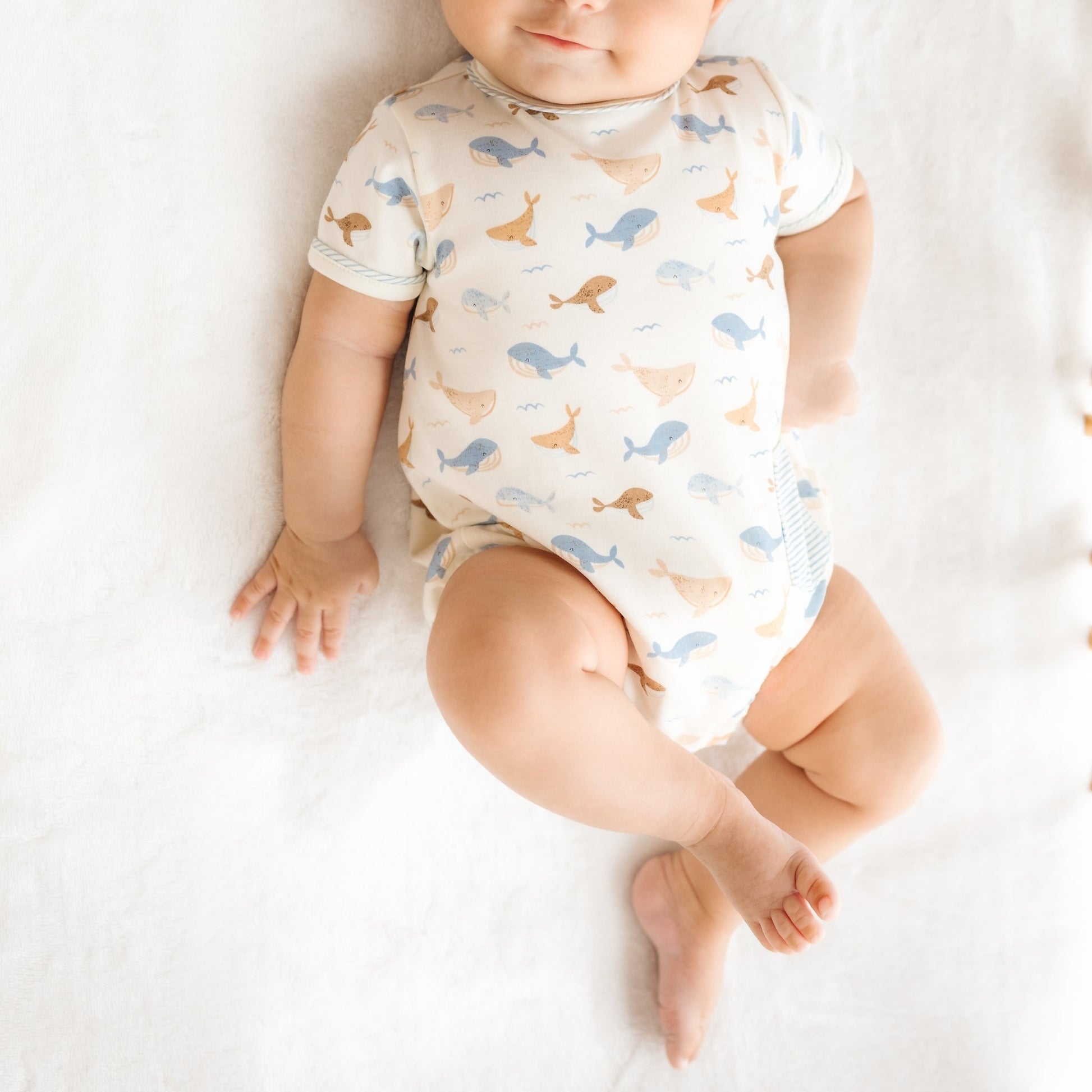 Whale Tales Short Sleeve Bubble - Ivory - Magnolia BabyBubble