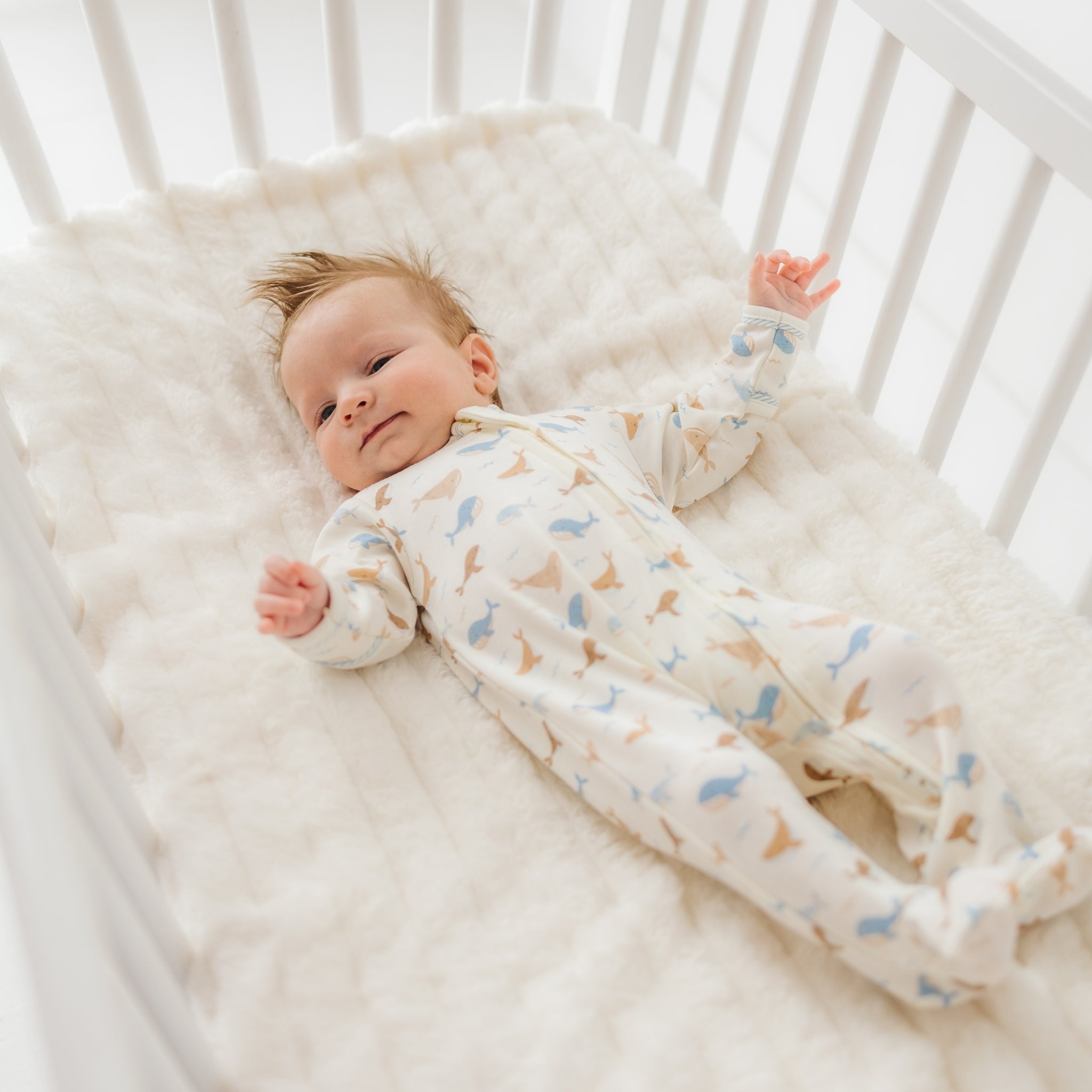 Whale Tales Zip Footie - Magnolia BabyFootie