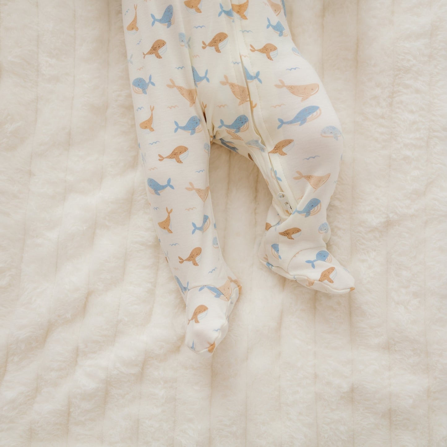 Whale Tales Zip Footie - Magnolia BabyFootie