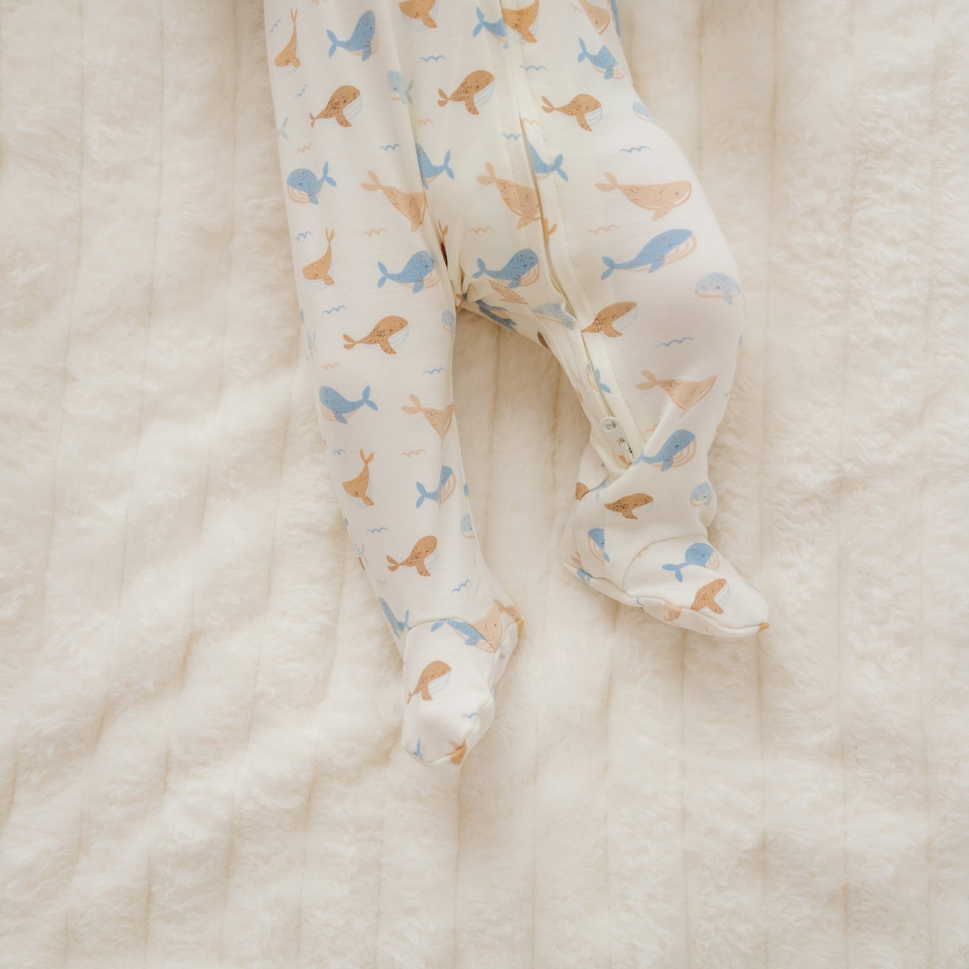 Whale Tales Zip Footie - Magnolia BabyFootie