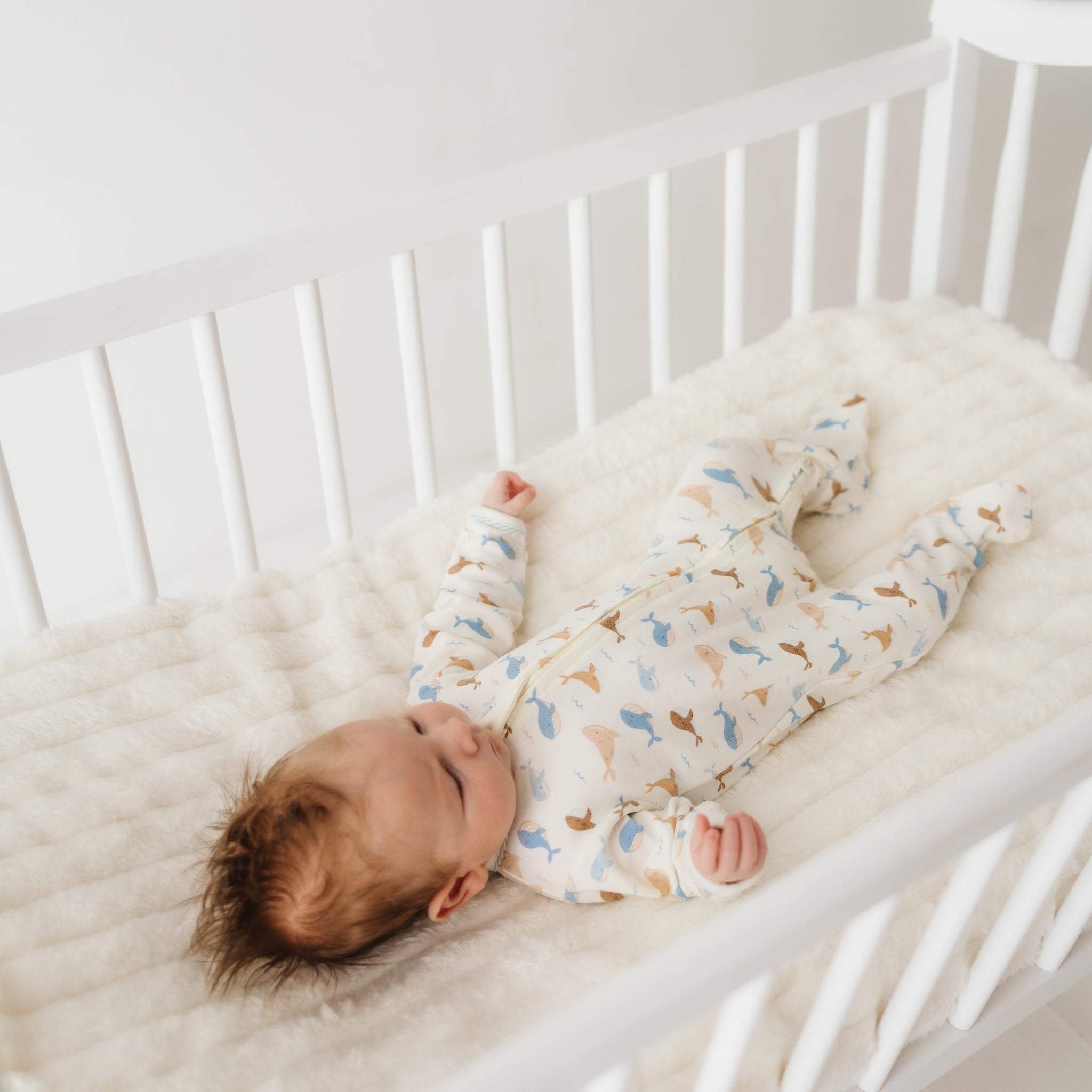 Whale Tales Zip Footie - Magnolia BabyFootie