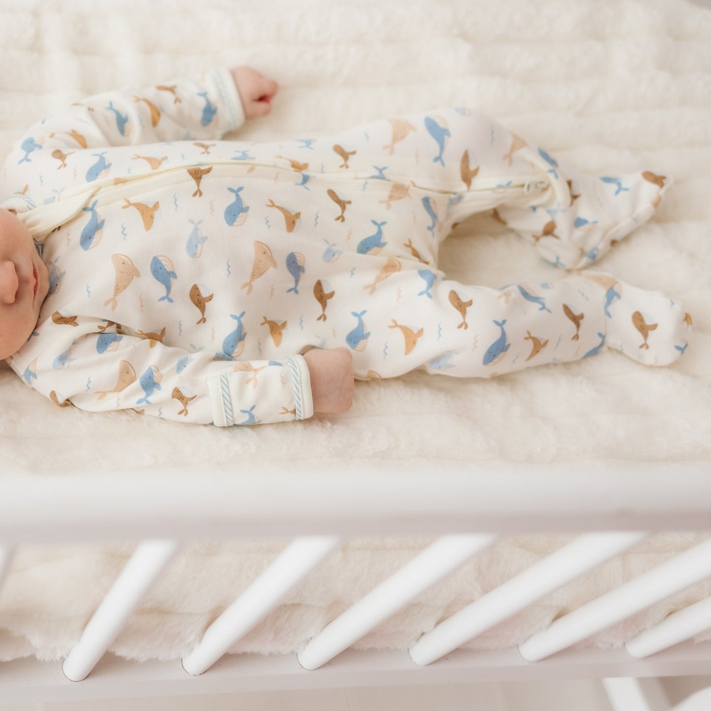 Whale Tales Zip Footie - Magnolia BabyFootie