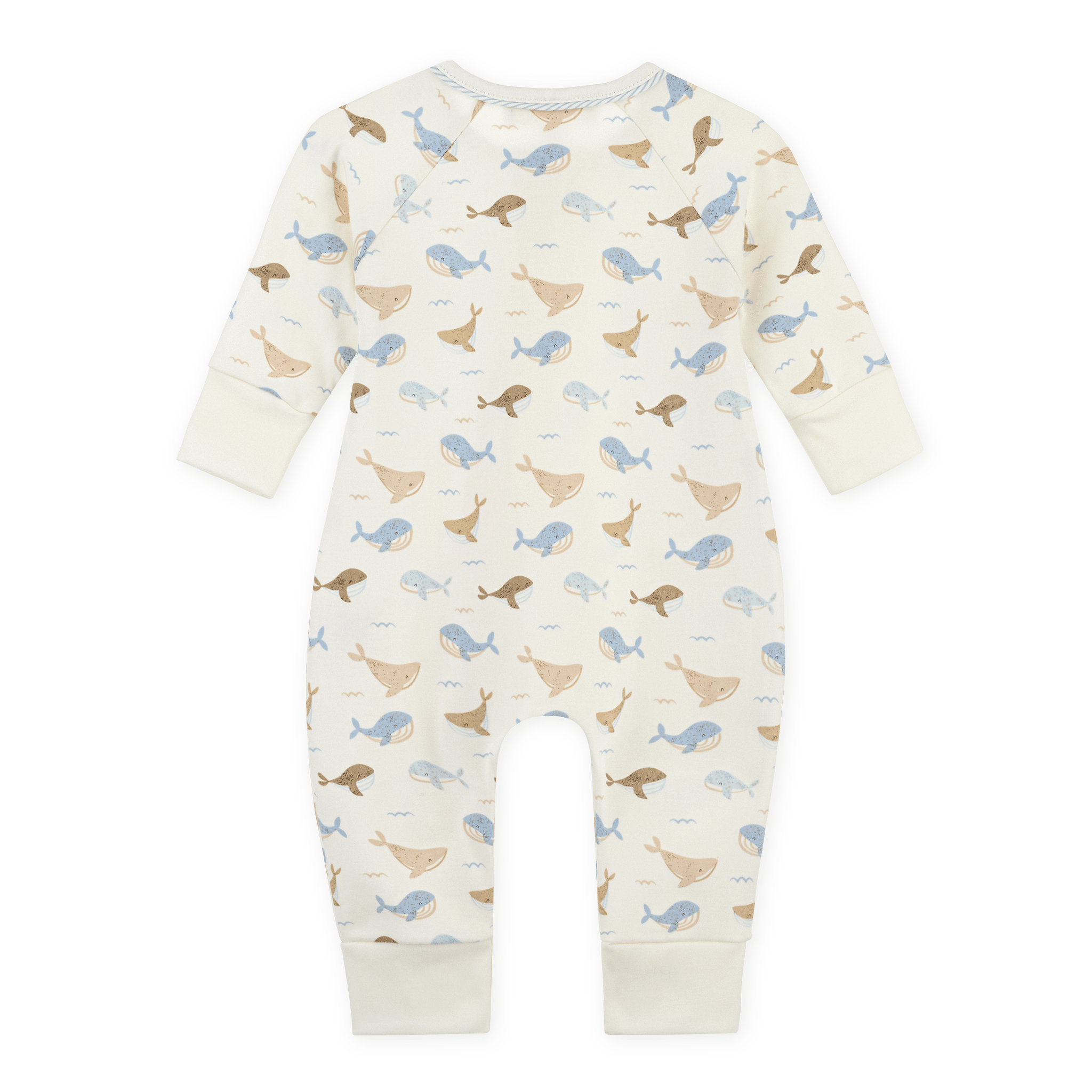 Luna and Arlo_Whale Tales Zip Playsuit - Ivory_2