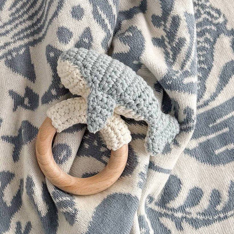 Whale Teething Rattle - Magnolia BabyRattle