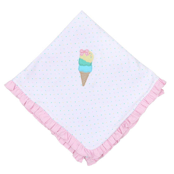 Whats the Scoop! Ruffle Receiving Blanket - Magnolia BabyReceiving Blanket