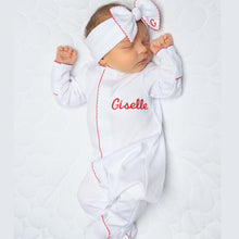  White and Red Basics Footie - Magnolia BabyFootie