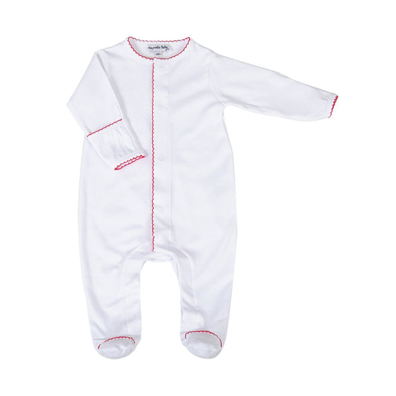 White and Red Basics Footie - Magnolia BabyFootie