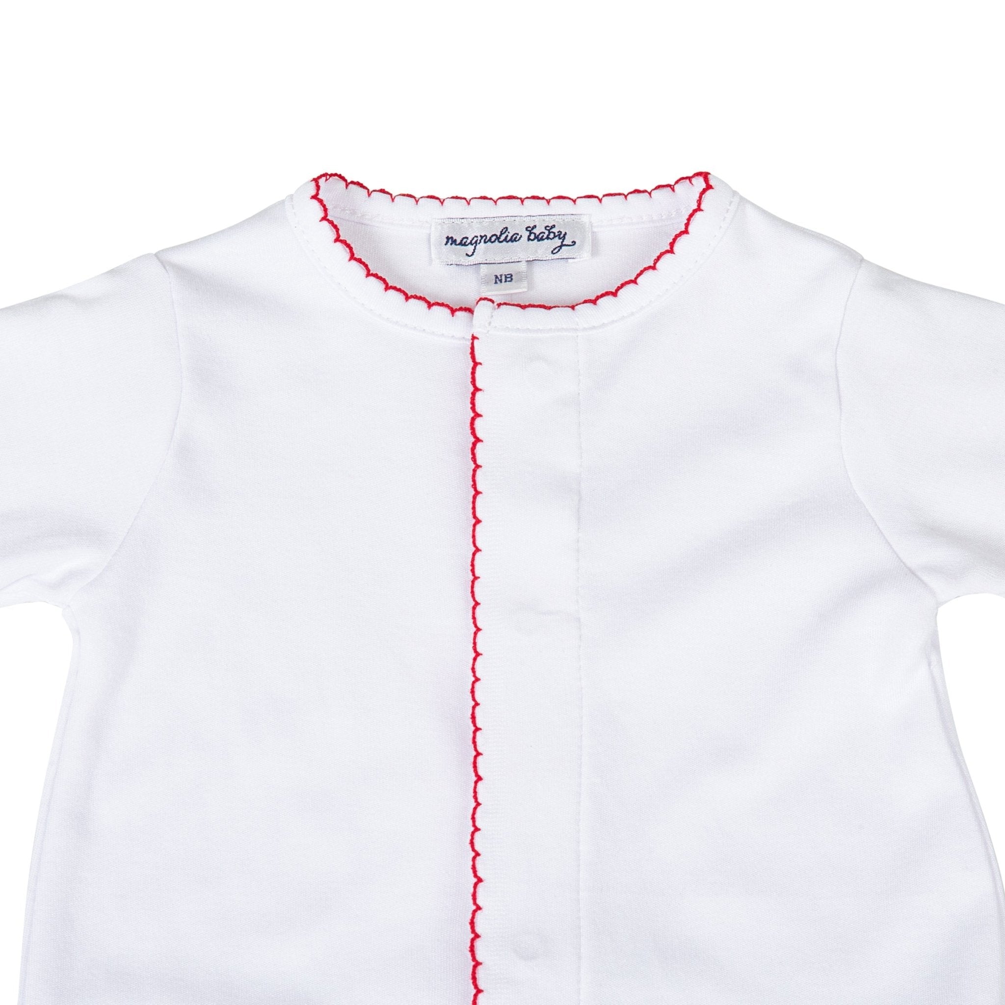 White and Red Basics Footie - Magnolia BabyFootie