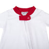 White and Red Basics Zip Footie - Magnolia BabyFootie