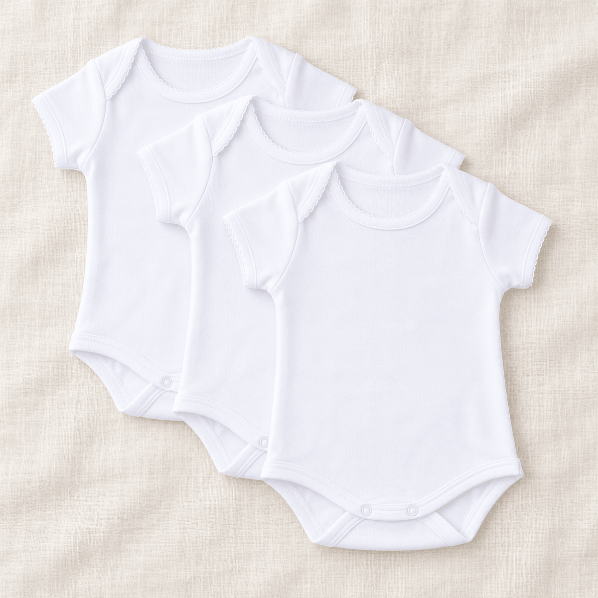 Magnolia Baby_White Essential Bodysuits - Set of 3_1
