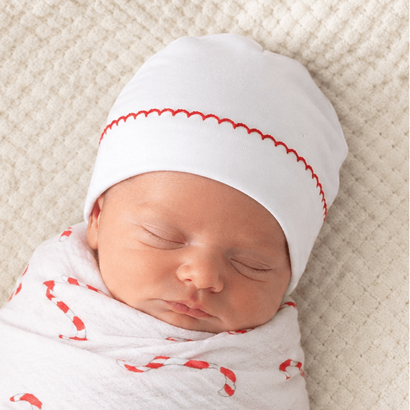Magnolia Baby_White Essentials Hat with Red Trim_1
