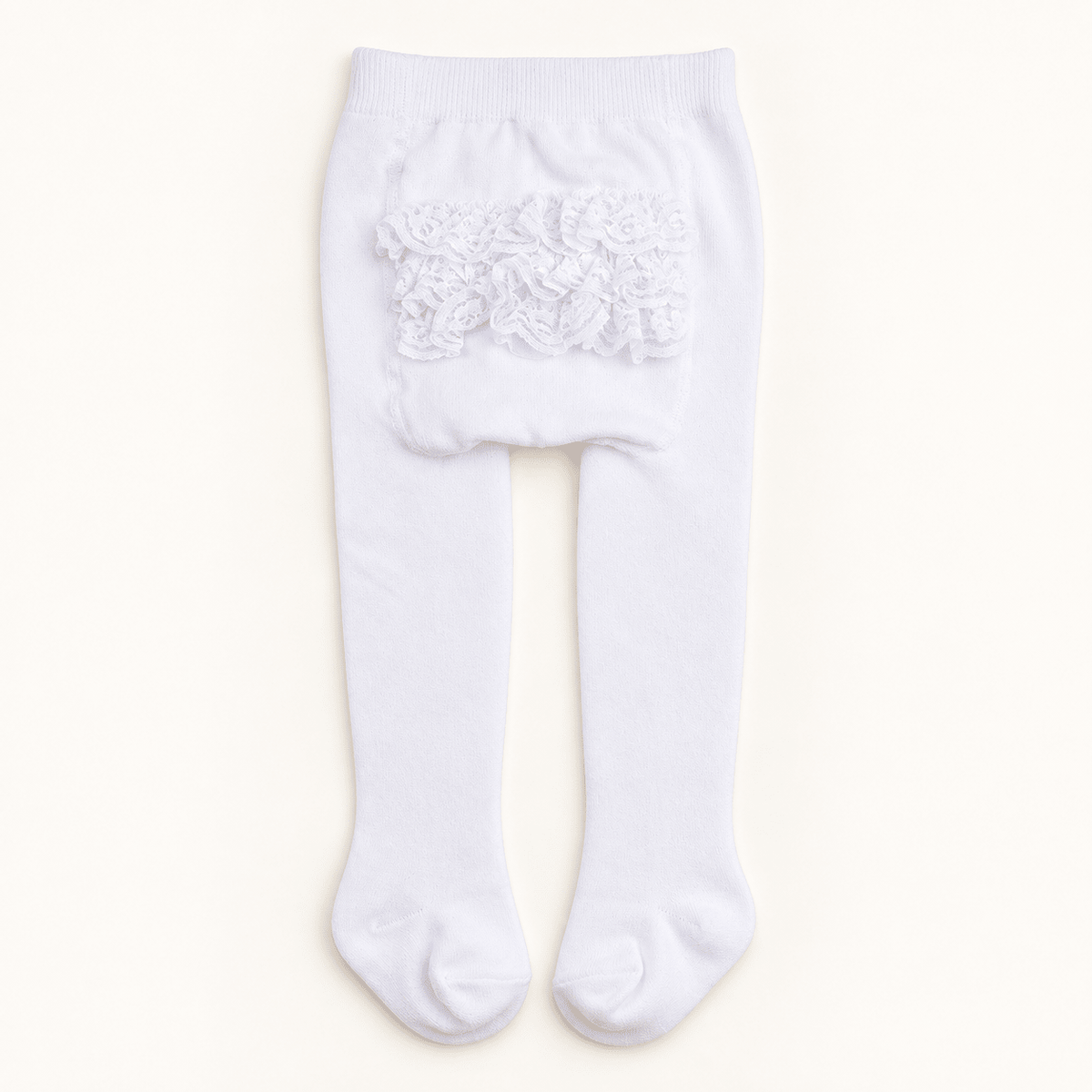 RuffleButts + RuggedButts_White Footed Ruffled Tights_2
