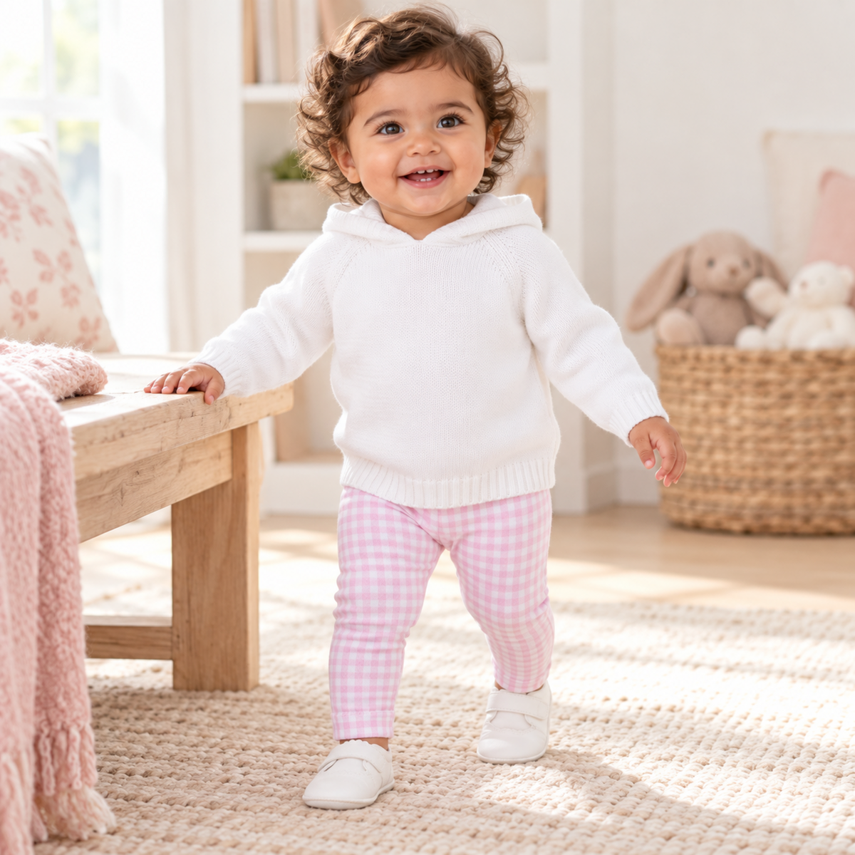 Jersey blanco con capucha y cremallera Essentials Knits