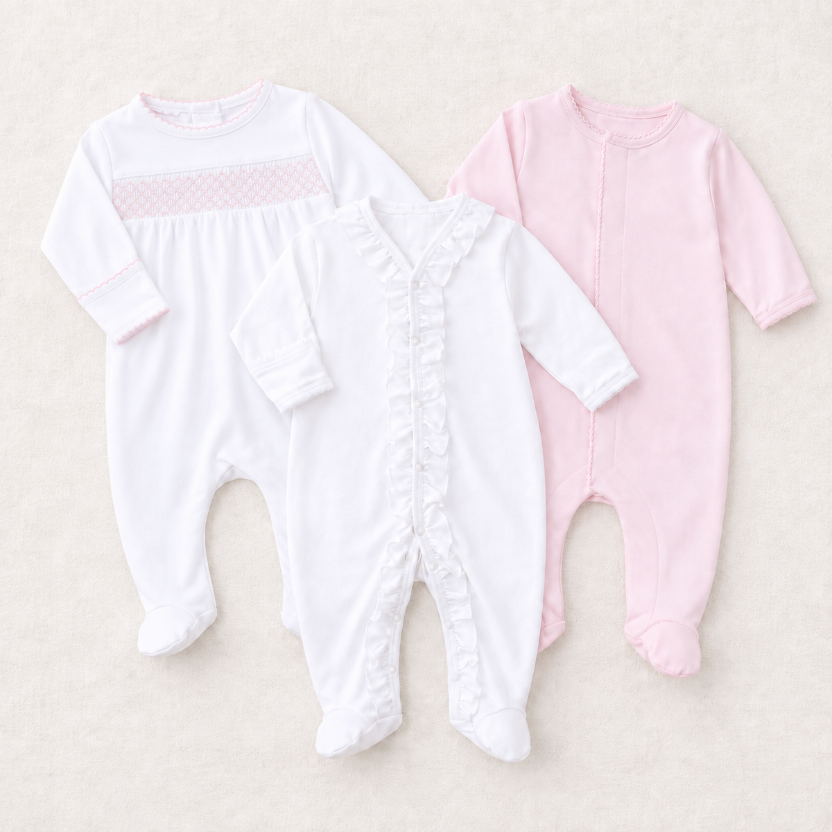 Baby Girl Footie Set - Essentials Mix - Set of 3