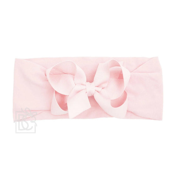 Wide Headband with 4.5" Signature Grosgrain Bow - Light Pink - Magnolia BabyHeadband