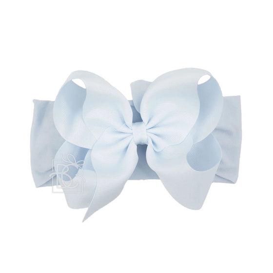 Wide Headband with 5.5" Signature Grosgrain Bow - Millenium Blue - Magnolia BabyHeadband