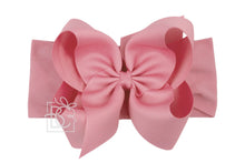  Wide Headband with Grosgrain Bow - Mauve - Magnolia BabyHeadband
