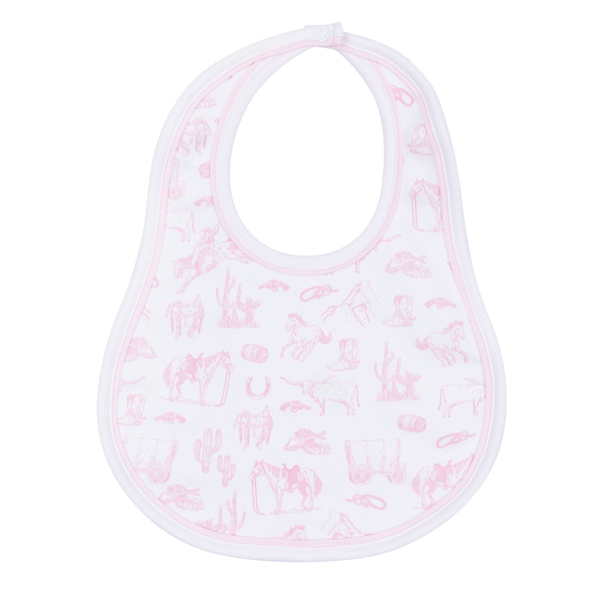 Wild West Toile Bib - Pink - Magnolia BabyBib