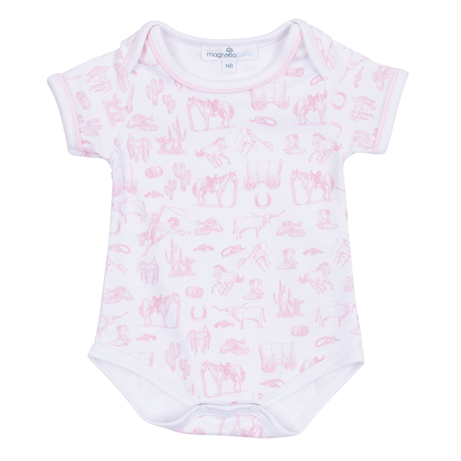 Wild West Toile Bodysuit - Pink - Magnolia BabyBodysuit
