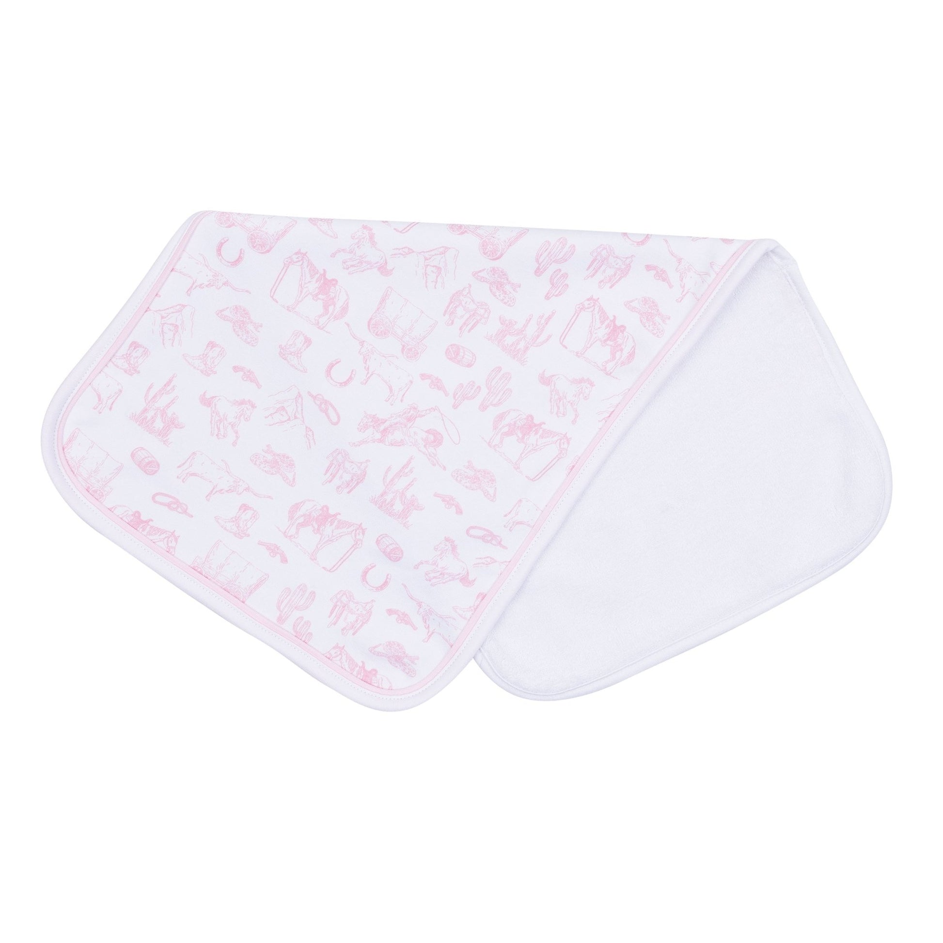 Wild West Toile Burp Cloth - Pink - Magnolia BabyBurp Cloth