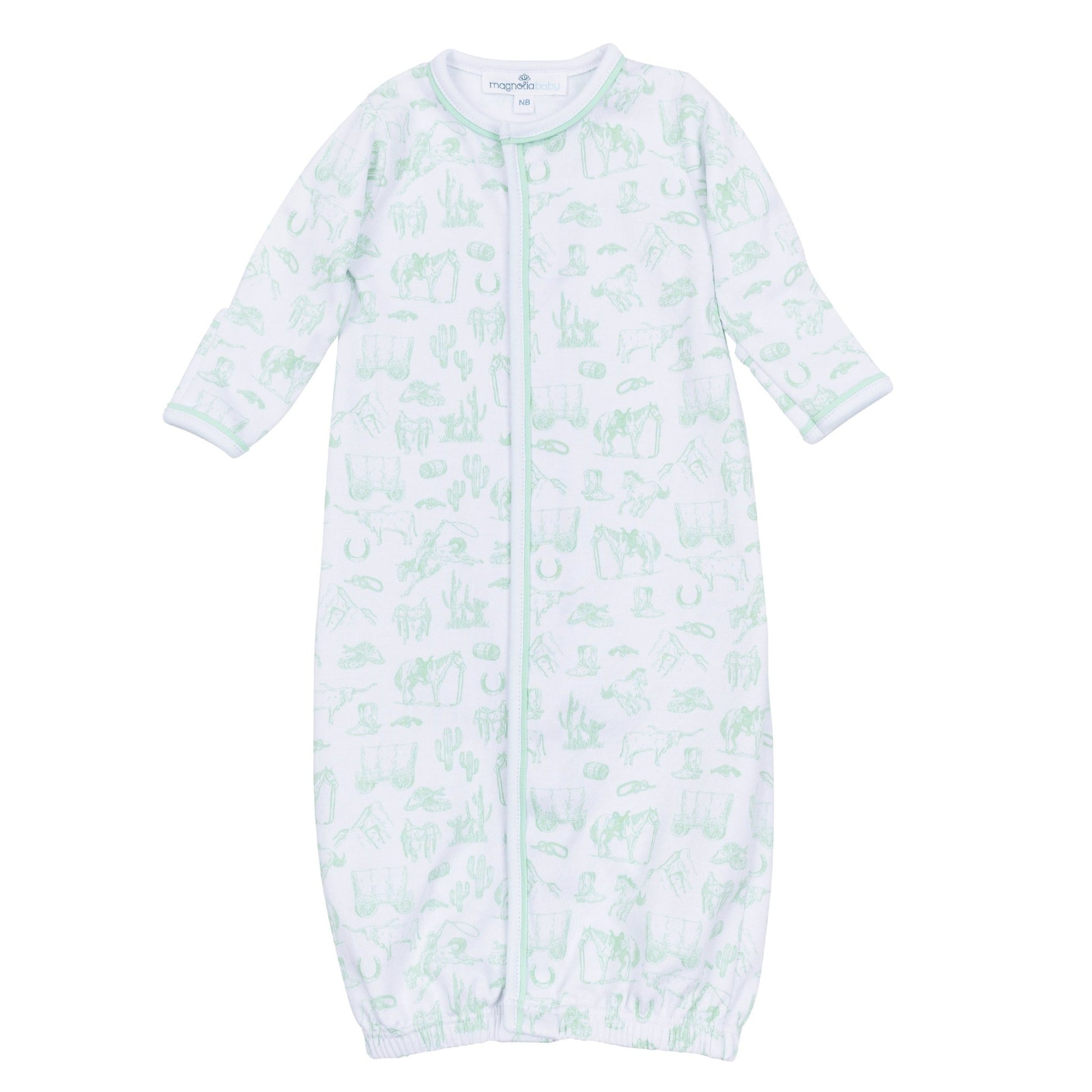 Wild West Toile Converter - Celery - Magnolia BabyConverter Gown