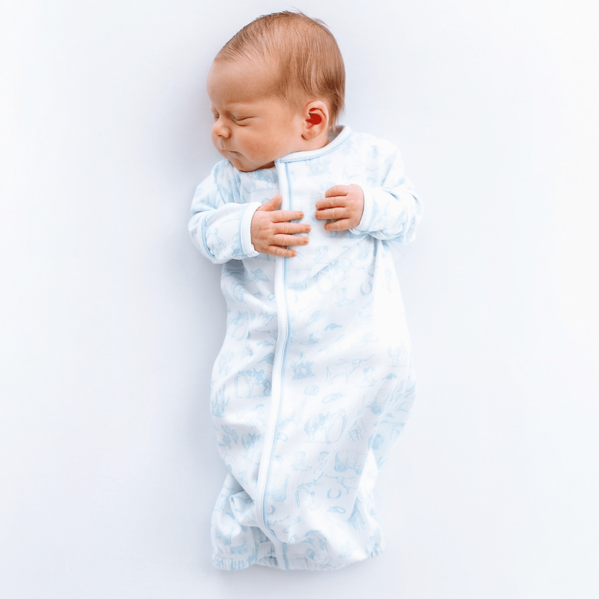 Wild West Toile Converter - Light Blue - Magnolia BabyConverter Gown