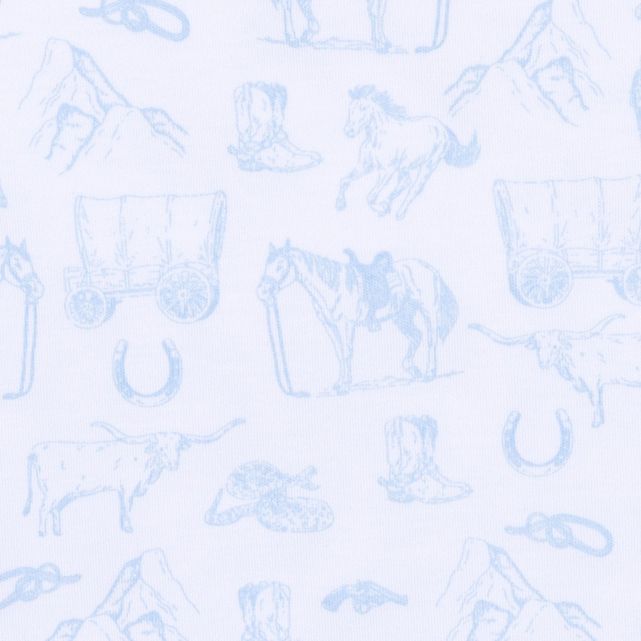 Wild West Toile Footie - Light Blue - Magnolia BabyFootie
