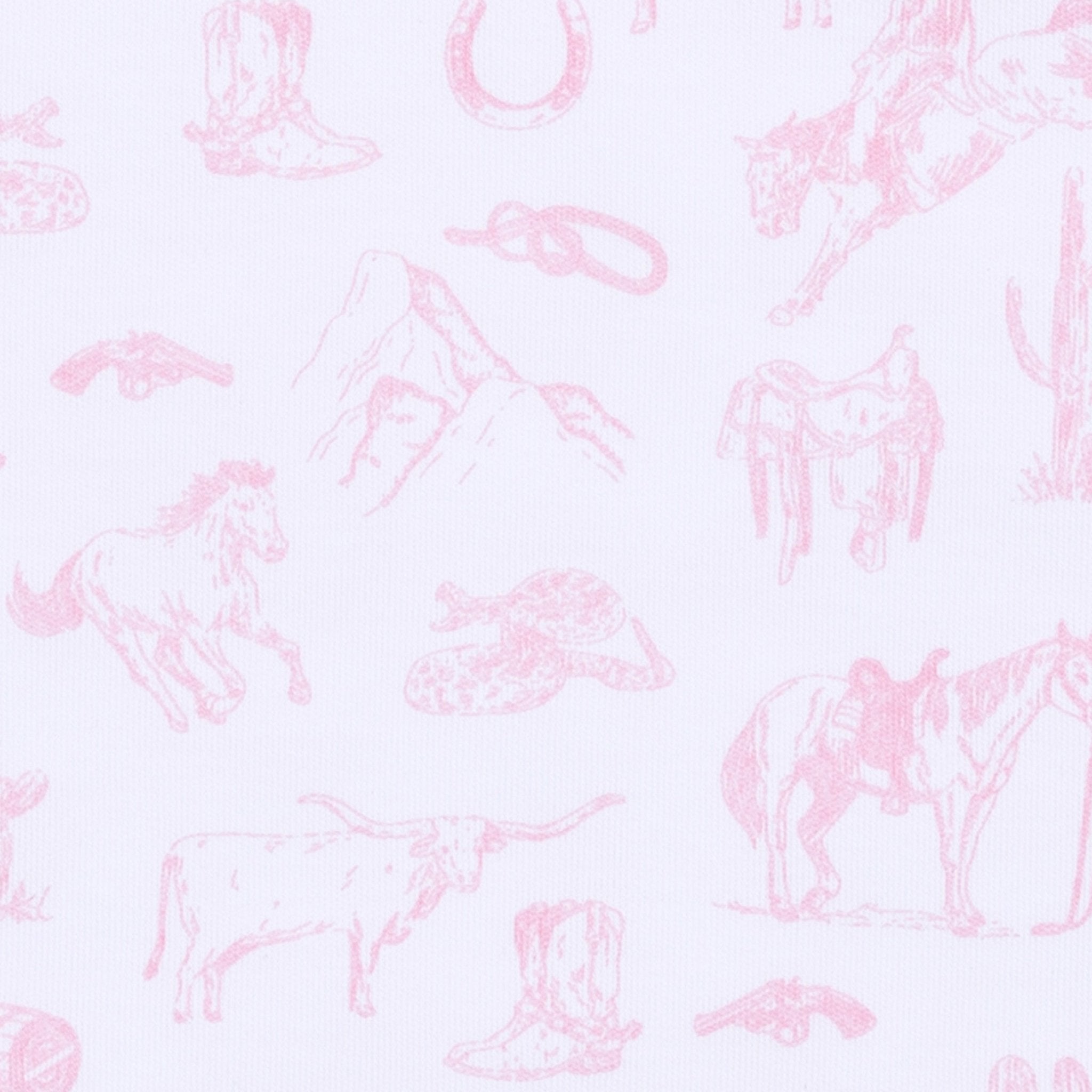 Wild West Toile Gathered Gown - Pink - Magnolia BabyGown