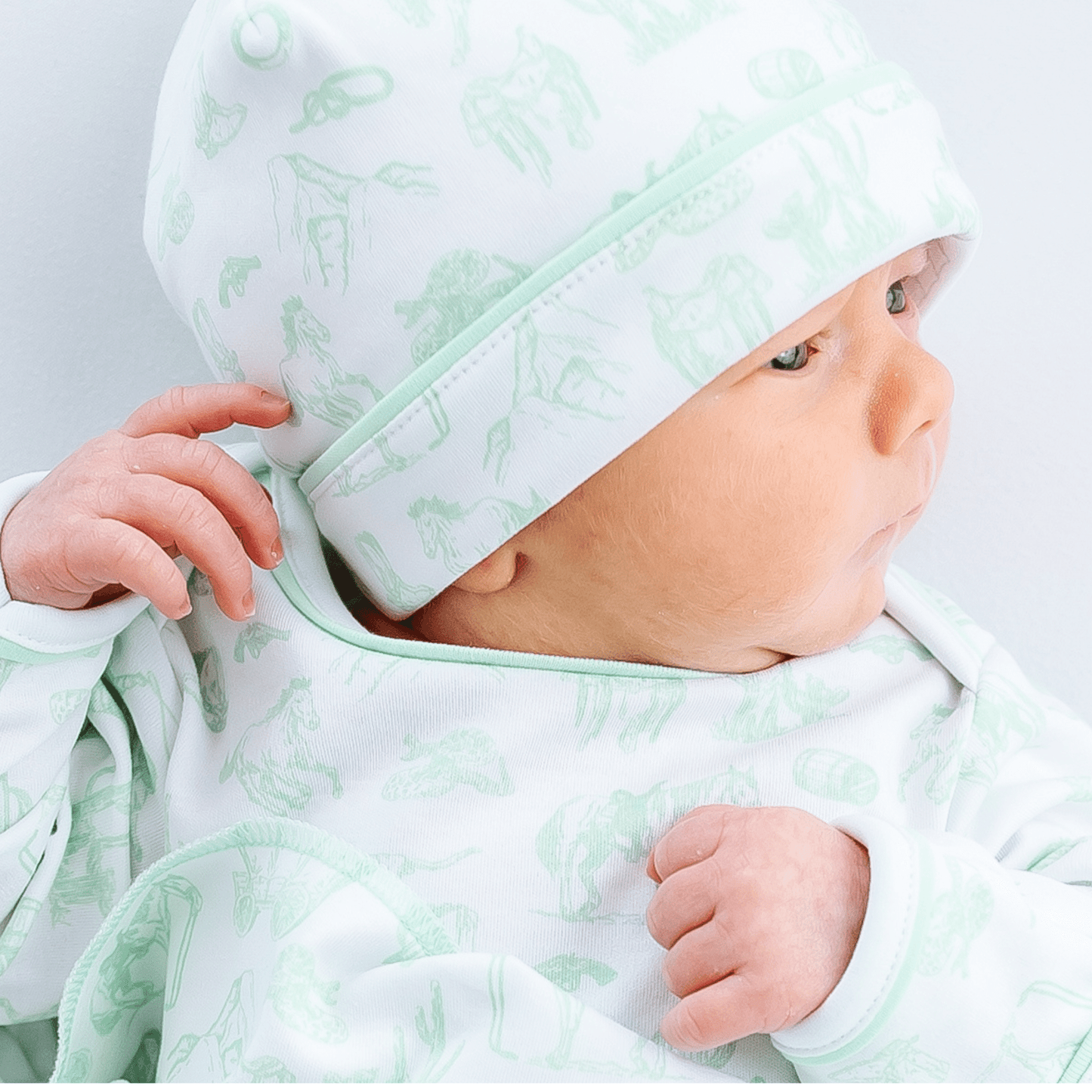 Wild West Toile Hat - Celery - Magnolia BabyHat