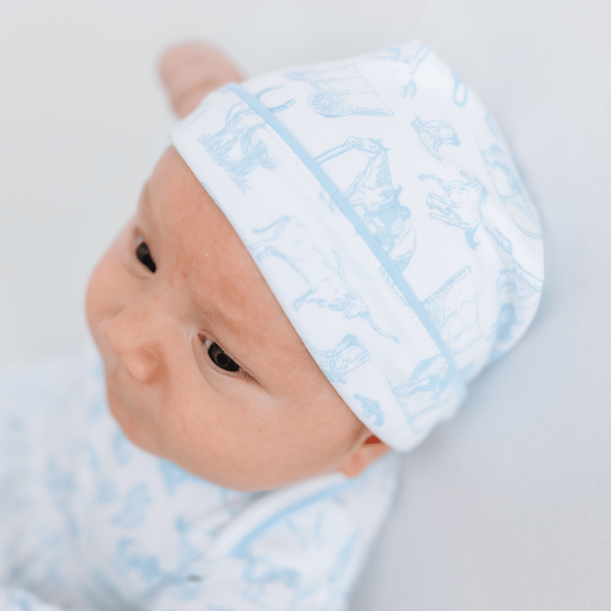 Wild West Toile Hat - Light Blue