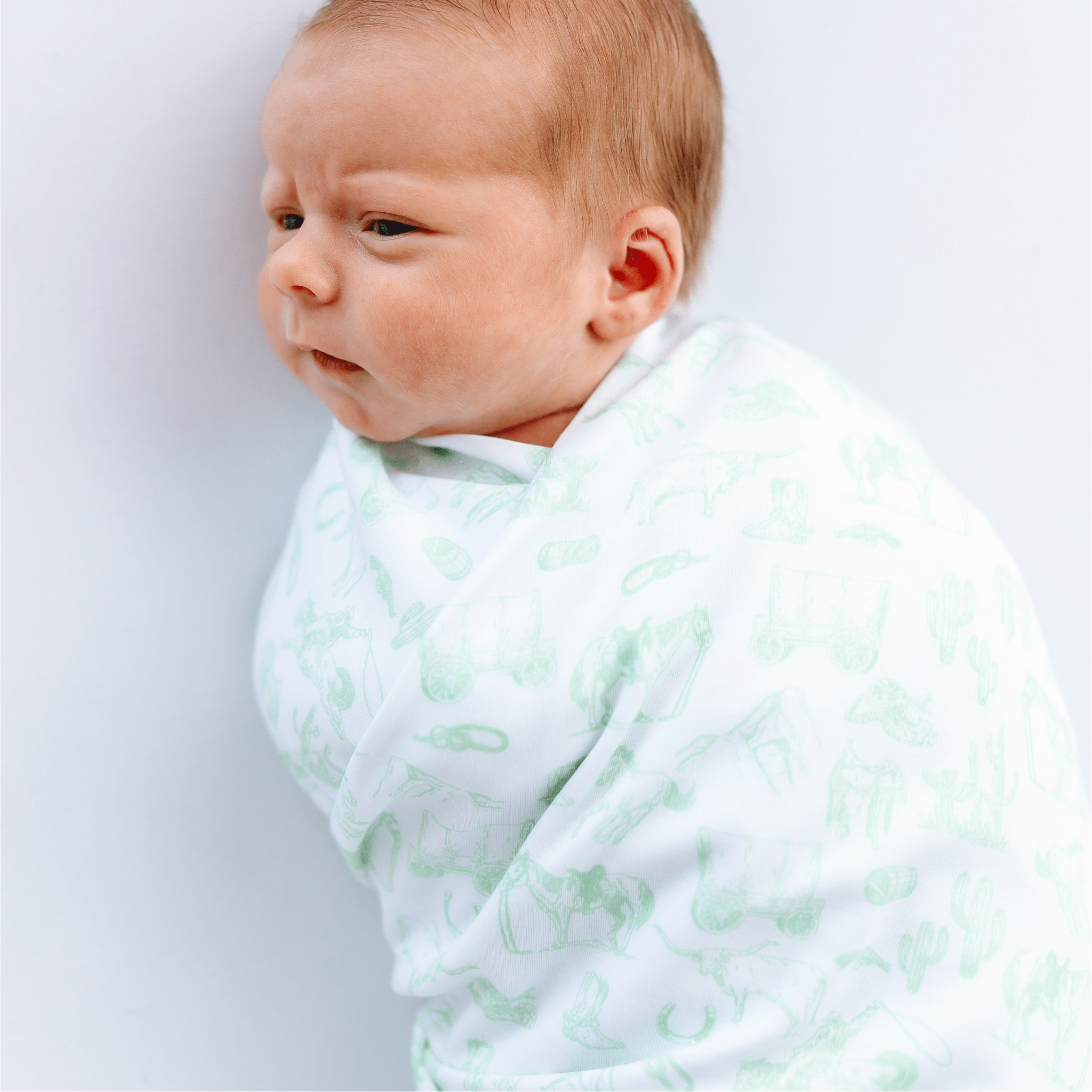 Wild West Toile Swaddle Blanket - Celery - Magnolia BabySwaddle Blanket