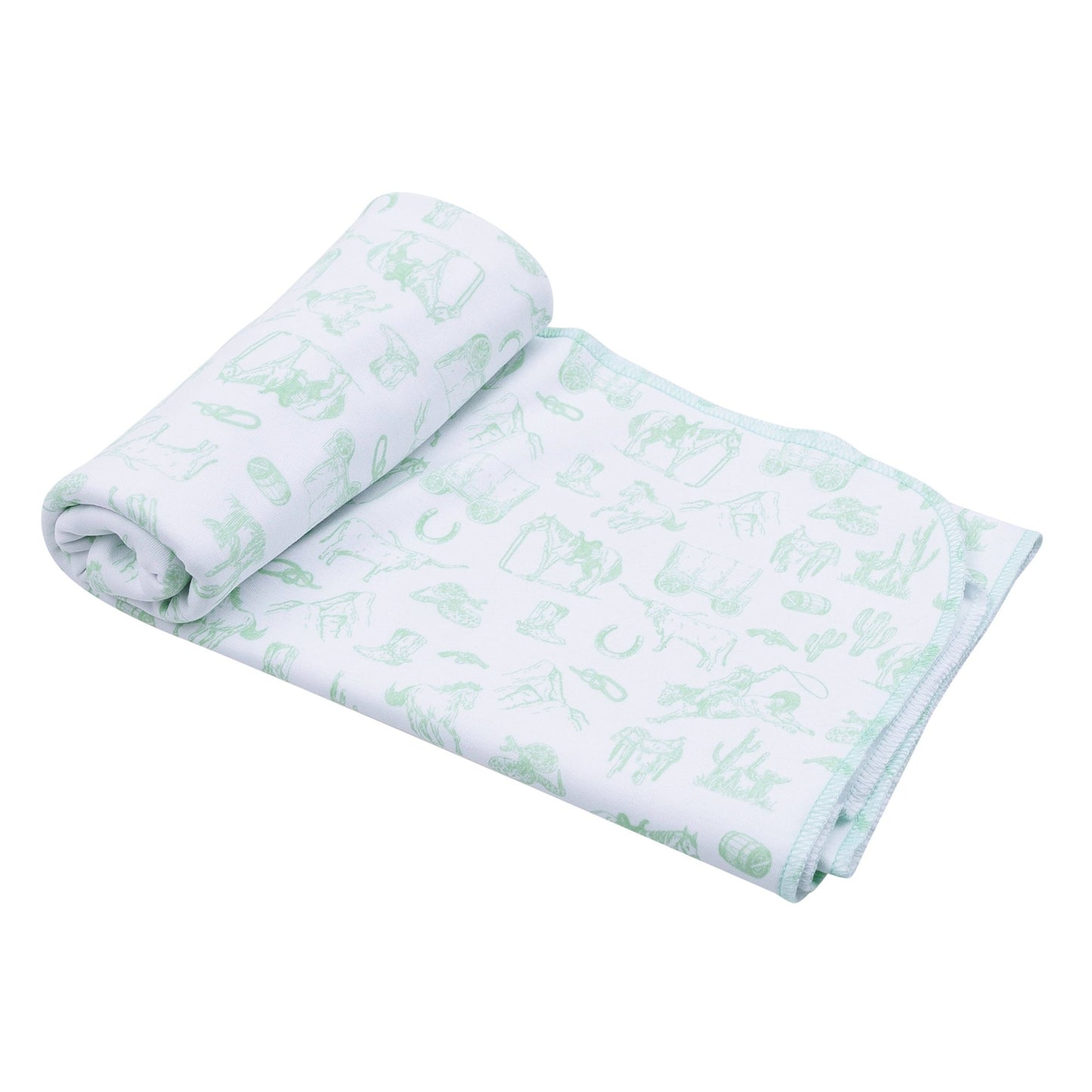 Wild West Toile Swaddle Blanket - Celery - Magnolia BabySwaddle Blanket