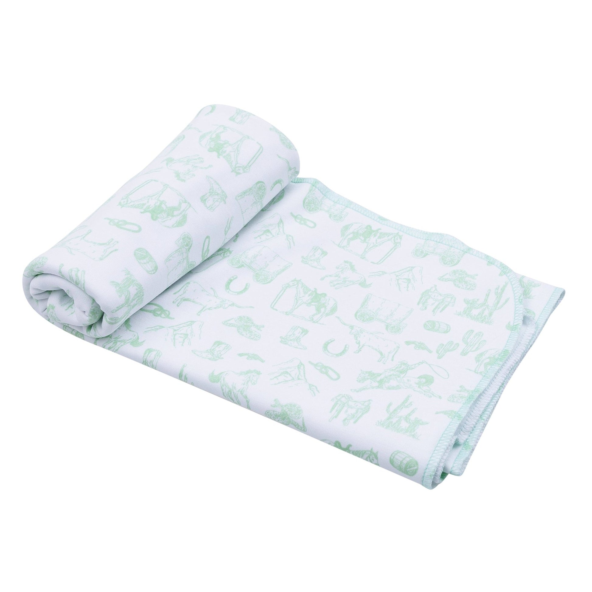 Wild West Toile Swaddle Blanket - Celery - Magnolia BabySwaddle Blanket