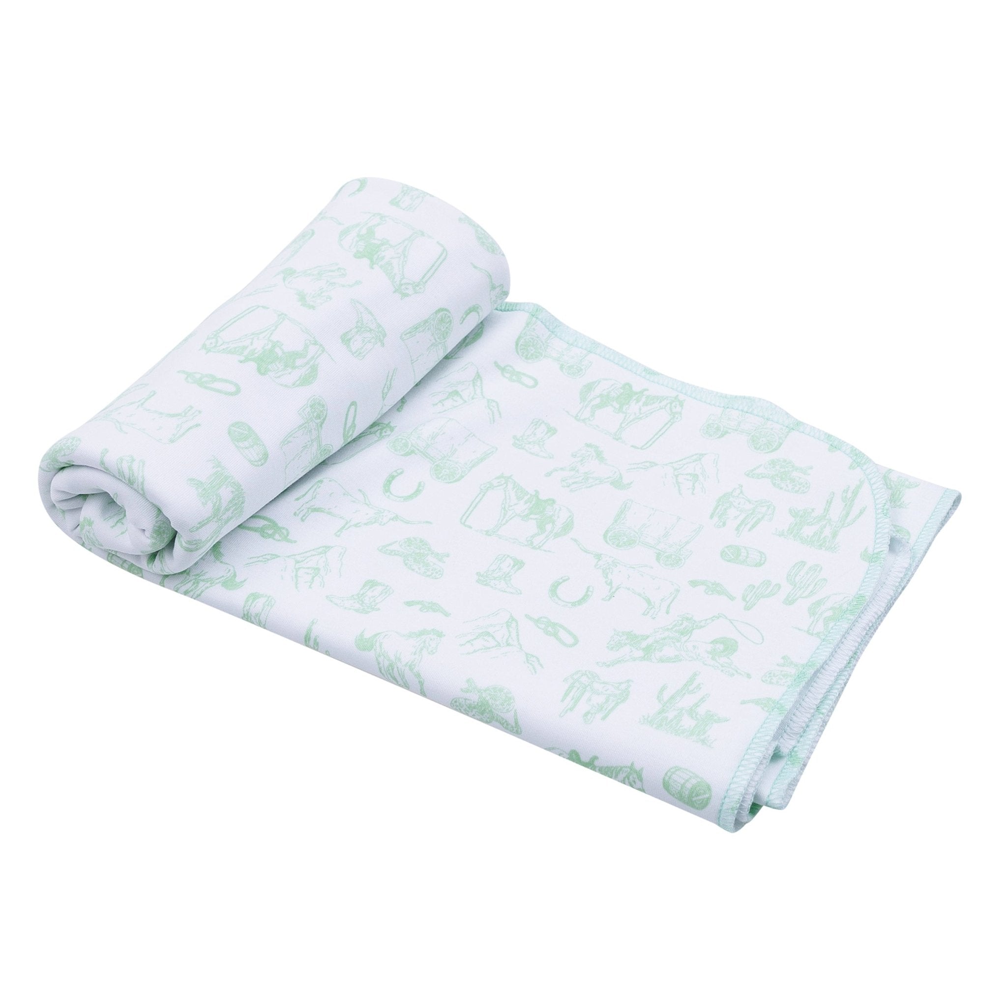 Wild West Toile Swaddle Blanket - Celery - Magnolia BabySwaddle Blanket