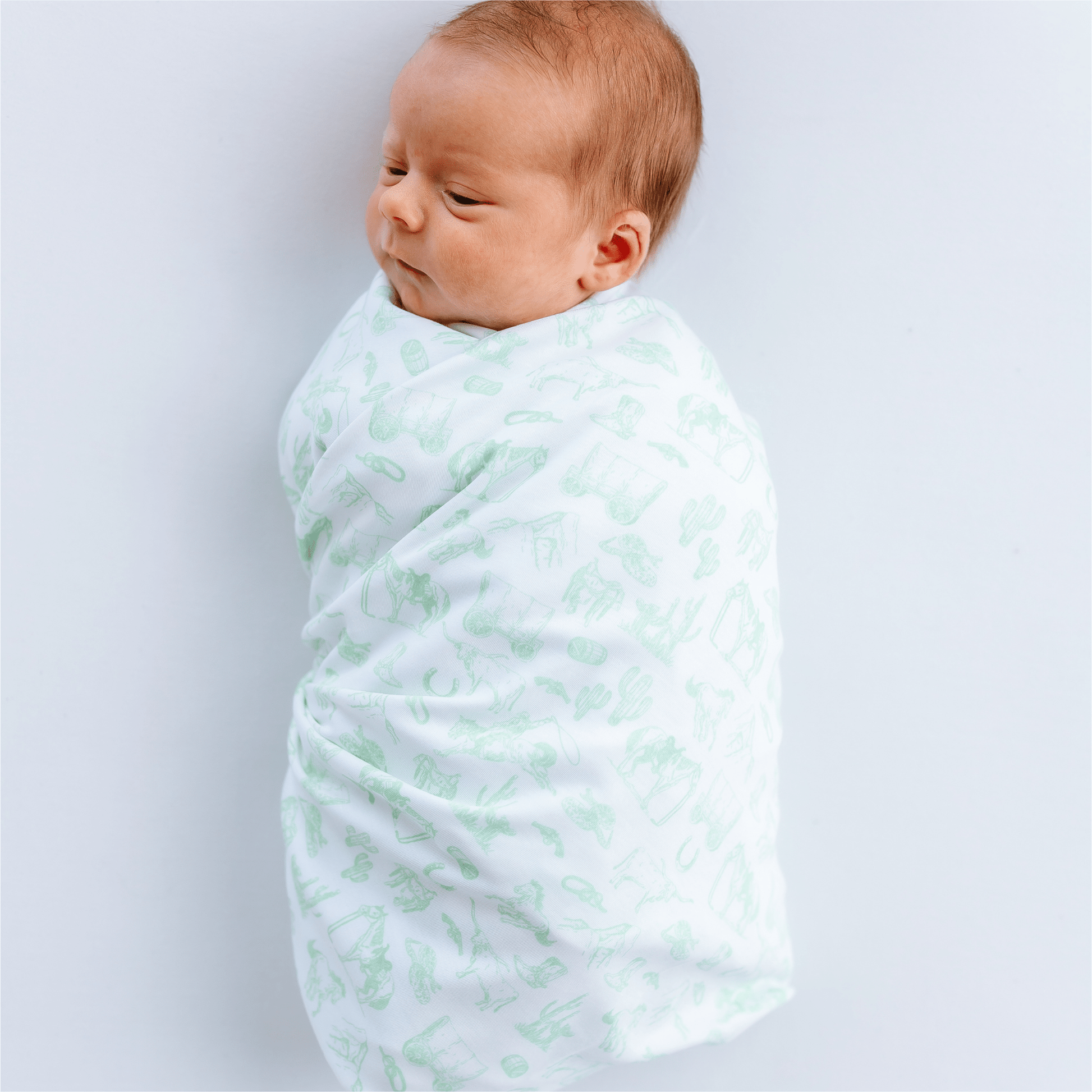 Wild West Toile Swaddle Blanket - Celery - Magnolia BabySwaddle Blanket