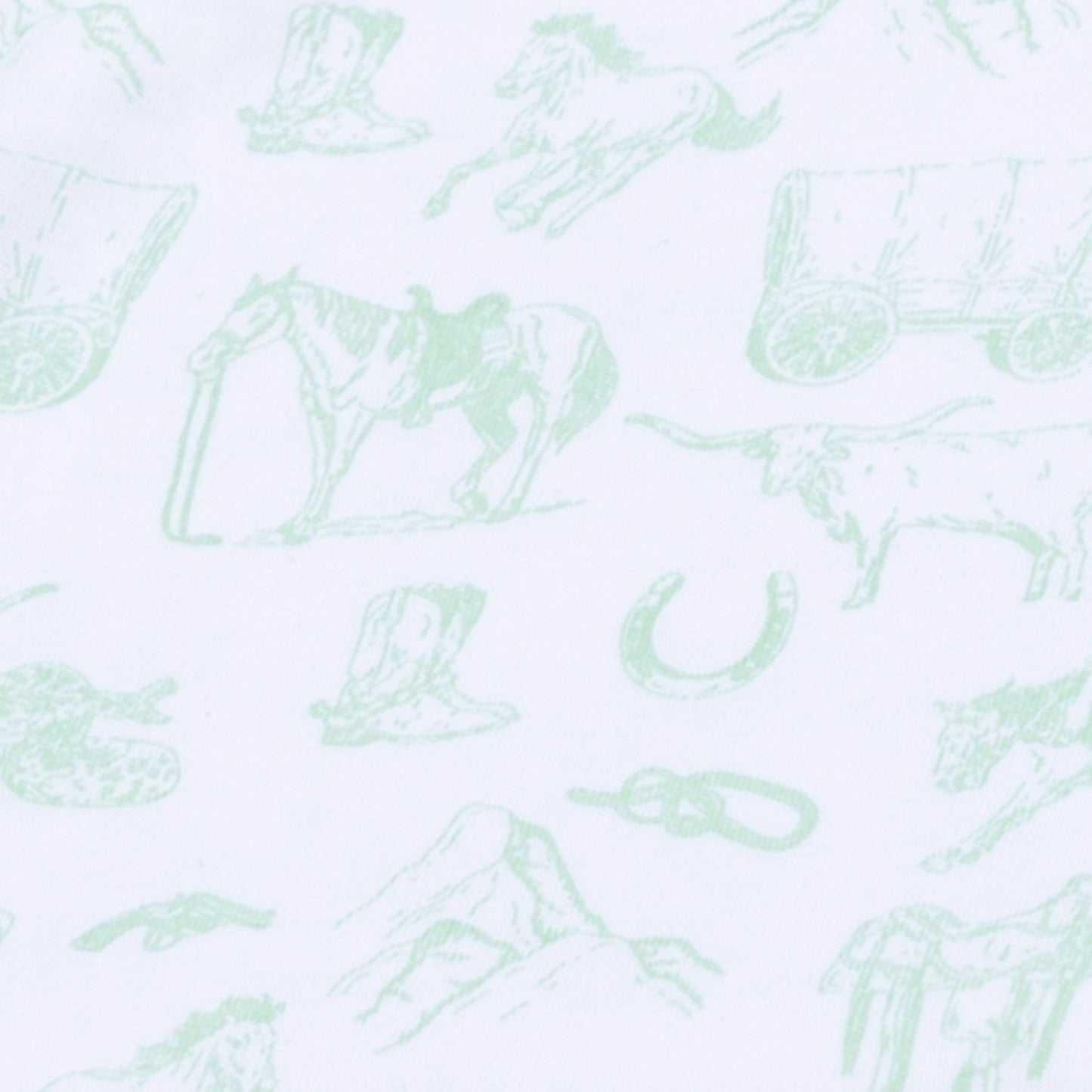 Wild West Toile Swaddle Blanket - Celery - Magnolia BabySwaddle Blanket