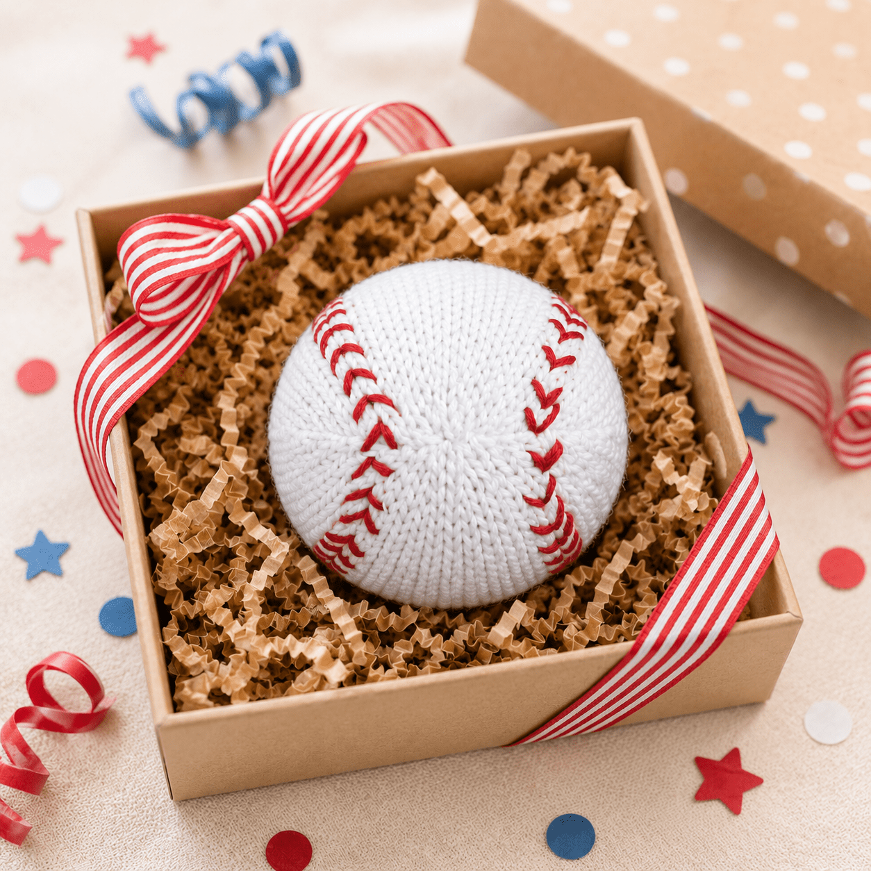 Will the Baseball Knit Rattle - Magnolia BabyRattle