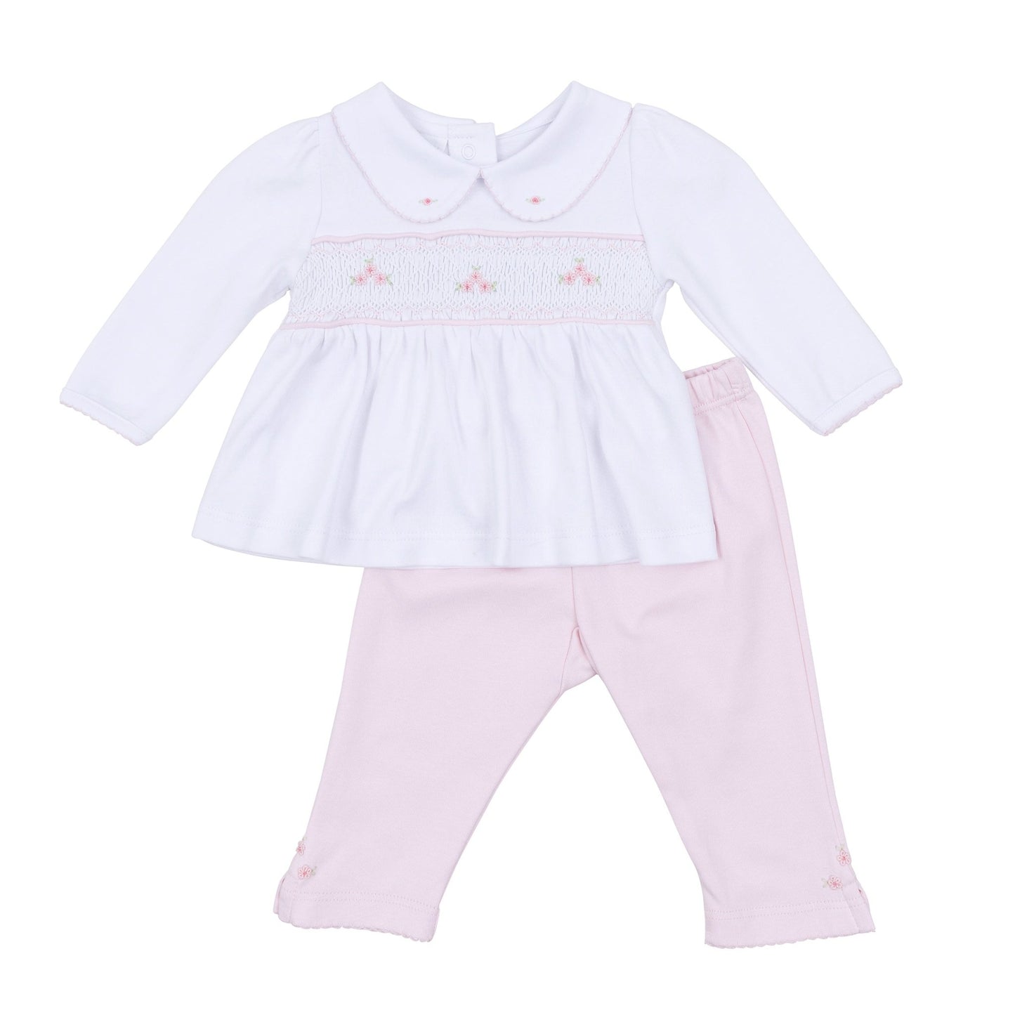 Willow's Classics Smocked 2pc Pant Set - Pink - Magnolia Baby2pc Pant Set