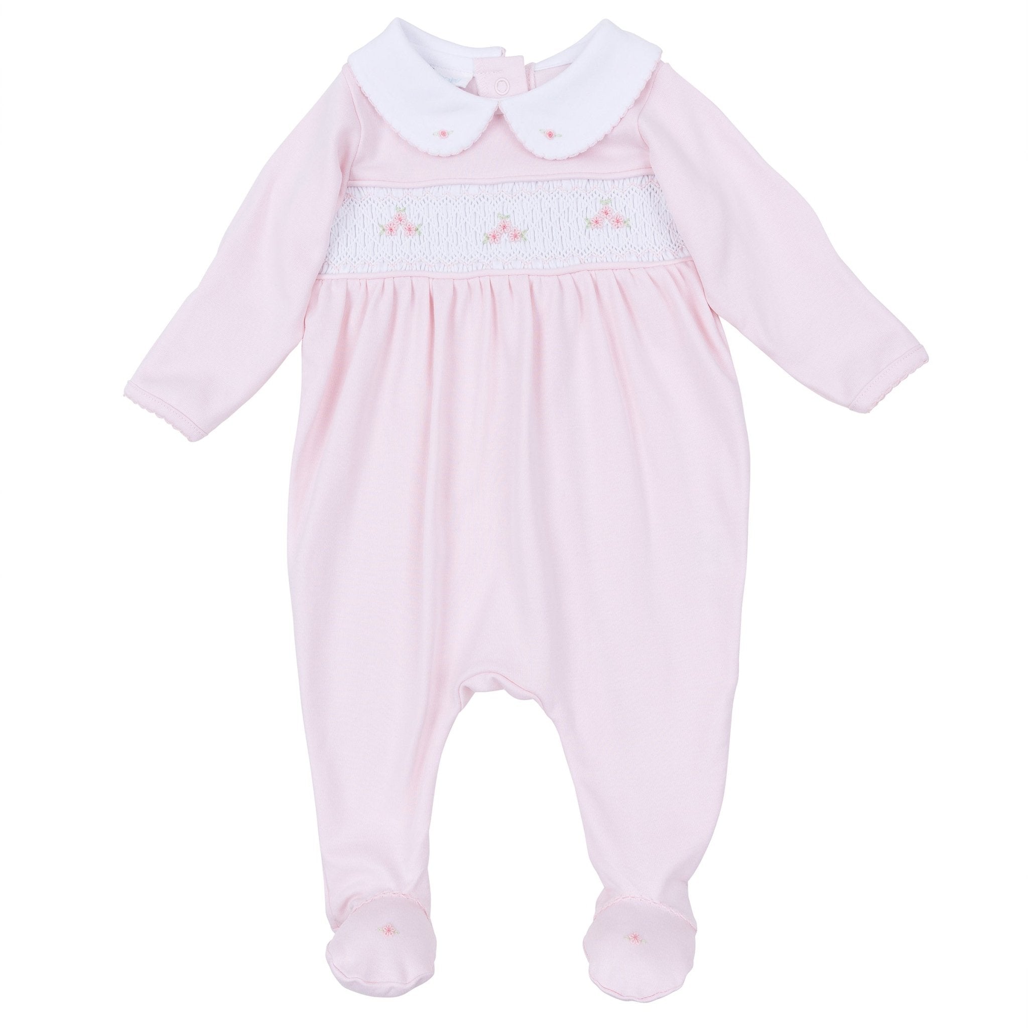 Willow's Classics Smocked Footie - Pink - Magnolia BabyFootie