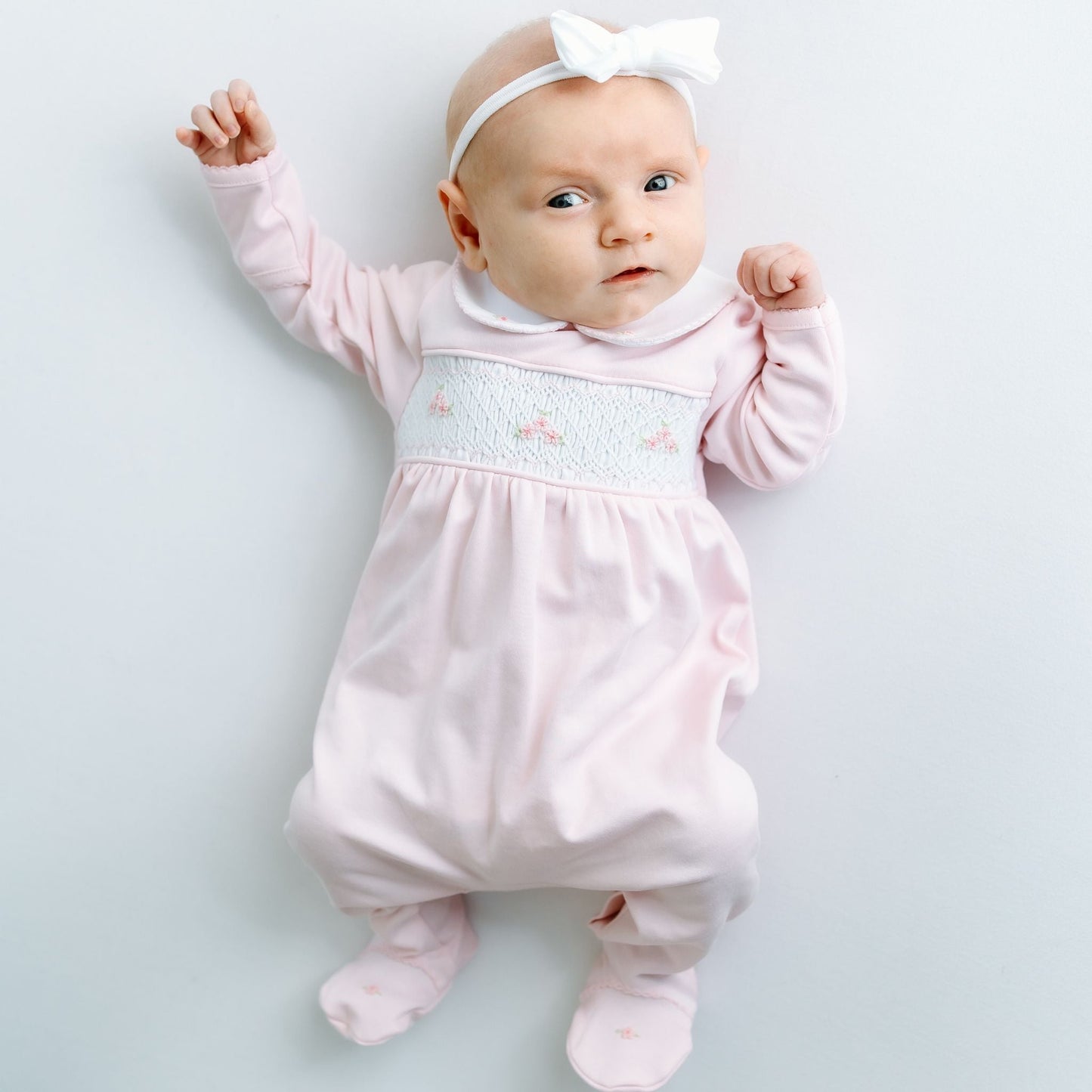 Willow's Classics Smocked Footie - Pink - Magnolia BabyFootie