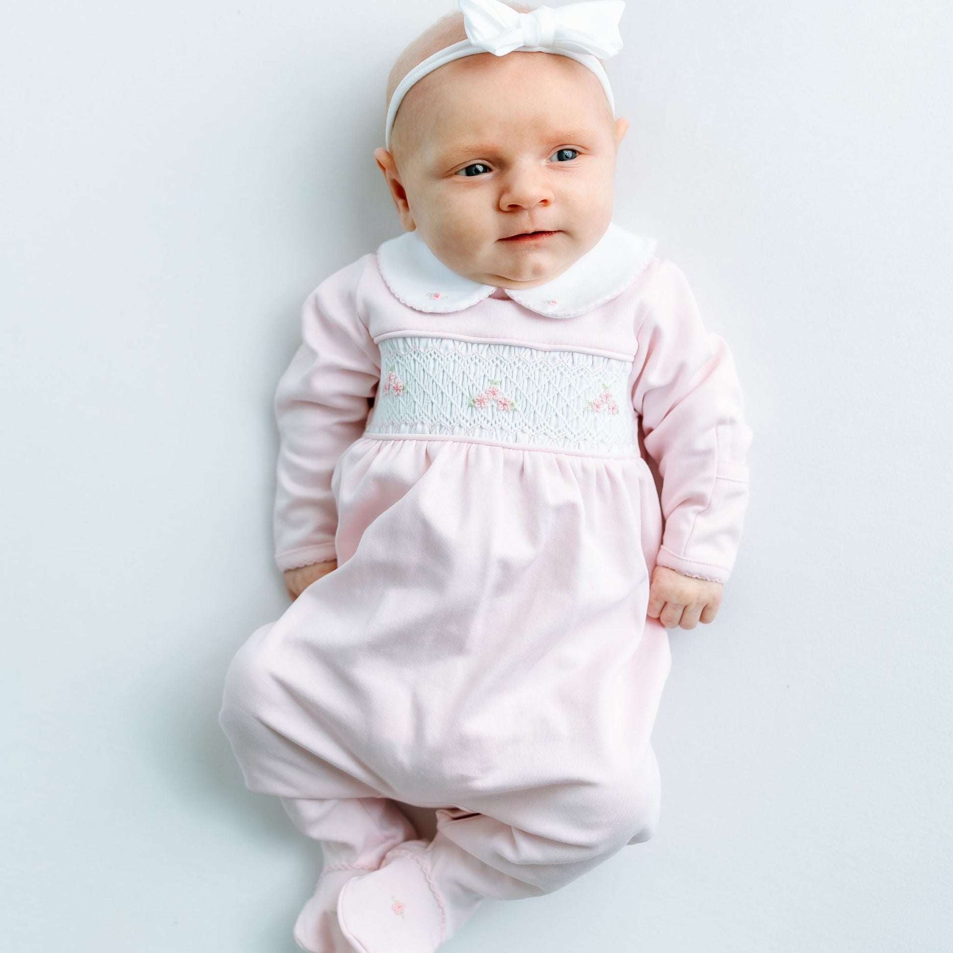 Willow's Classics Smocked Footie - Pink - Magnolia BabyFootie